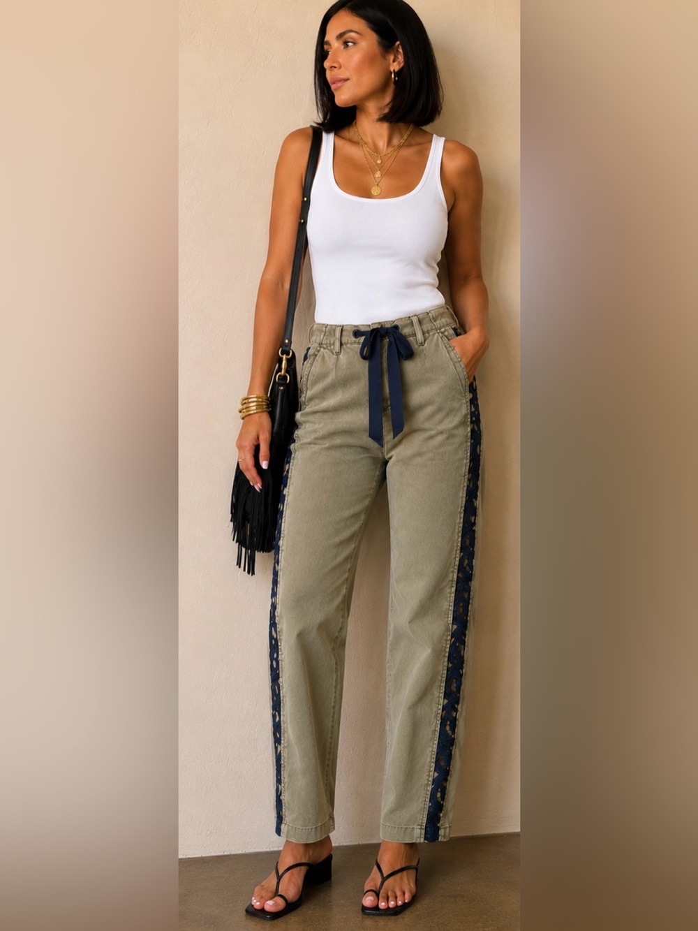 Gap  Olive Side-Strip Pants